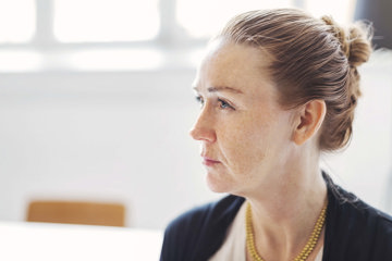 Woman looking aside